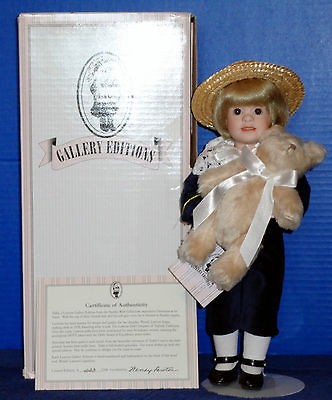 MIB Wendy Lawton 14 TEDDY w/Teddy Bear & COA #0243/2500 All Porcelain 