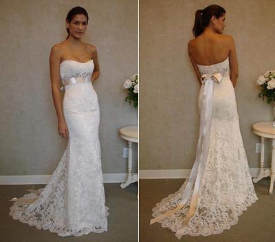 New Stock Lace Wedding Dress Evening Prom Ball Gown Size 6 8 10 12 14 