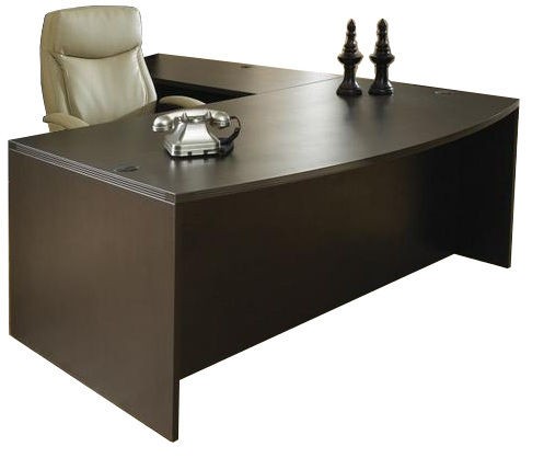 New Napa Espresso Bowfront L Shape Executive Office Desk