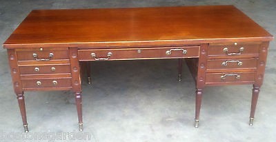   Vintage Myrtle Partners Mahogany Executive Office Desk Columbia Maine