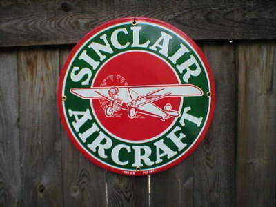 SINCLAIR AIRCRAFT PORCELAIN COAT​ED SIGN METAL ADV SIGNS