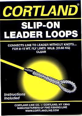 Cortland 50LB Test Clear Slip On Leader Loops For 8 to 15 wt Fly Line 