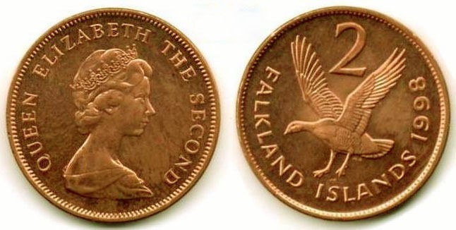 Falkland Islands 1998 2 Pence 10 UNC Coin Lot (KM3a)