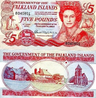 FALKLAND ISLAND 5 POUNDS 2005 P 17 UNC CV=$48 QEII