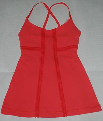 Lululemon Yoga Pass Orange X Straps Tank Top Sz 8