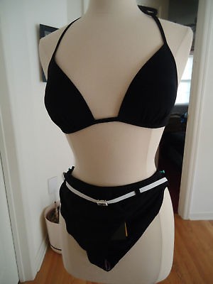 FENDI BLACK/WHITE BIKINI SET 46/12 NWT