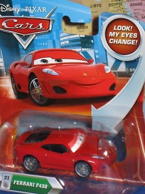 DISNEY PIXAR CARS FERRARI F430 #21 LOOK MY EYES CHANGE ***BRAND NEW 