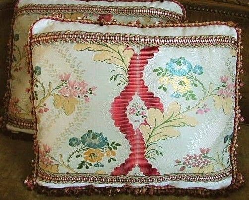 Brunschwig & Fils Floral Fabric Designer Throw Pillows Designer Custom 