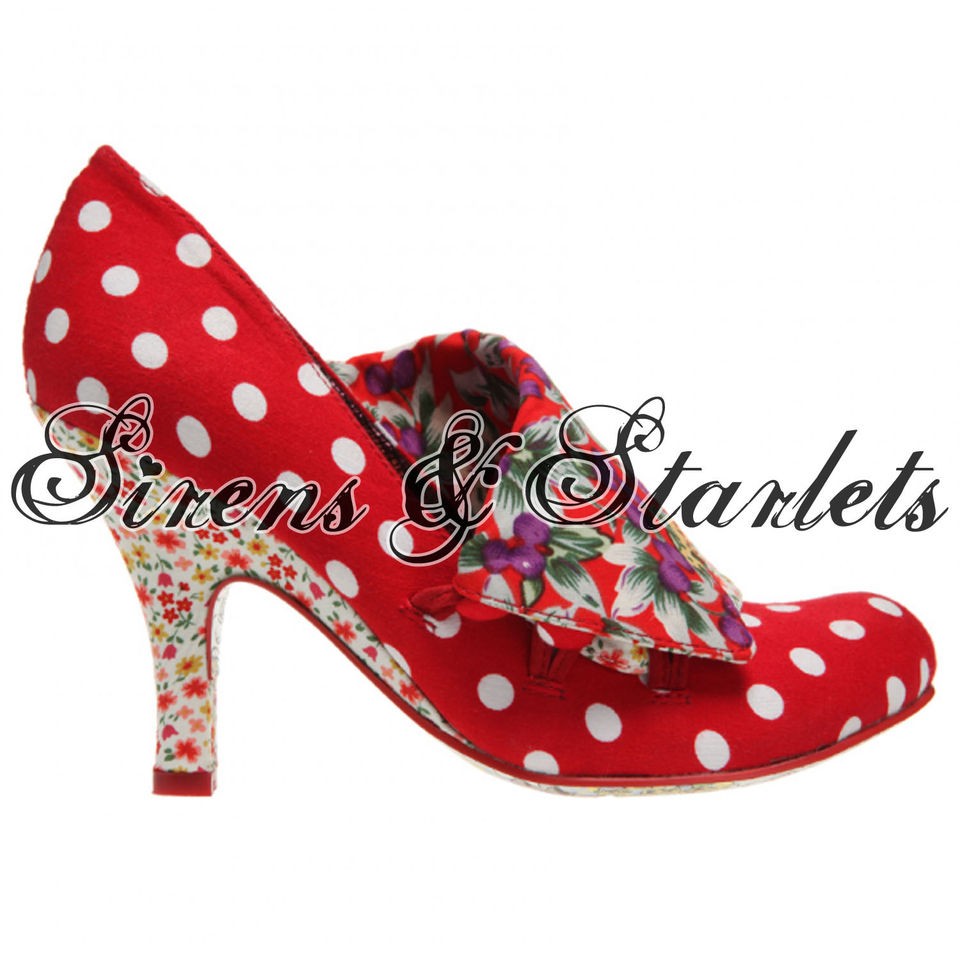 IRREGULAR CHOICE FLICK FLACK RED POLKA DOT KITSCH VINTAGE STYLE SEXY 