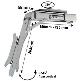   QUALITY BT7525 LCD TV UNDER CABINET FLIP DOWN ALL METAL BRACKET WHITE