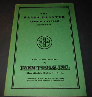 Old 1936 HAYES PLANTER Repair CATALOG H.   FARM TOOLS Inc. Mansfield 