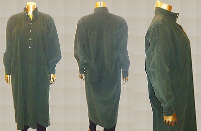   RALPH LAUREN FOREST GREEN EARLY 80S AVANTE GARDE CORDUROY DRESS 10