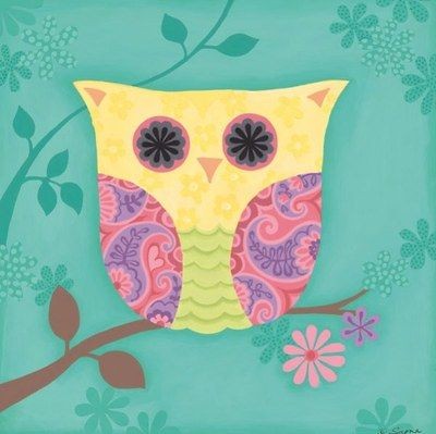 Mr Owl Kids Room Sapna 8x8 inch Framed or Unframed Picture Print Art