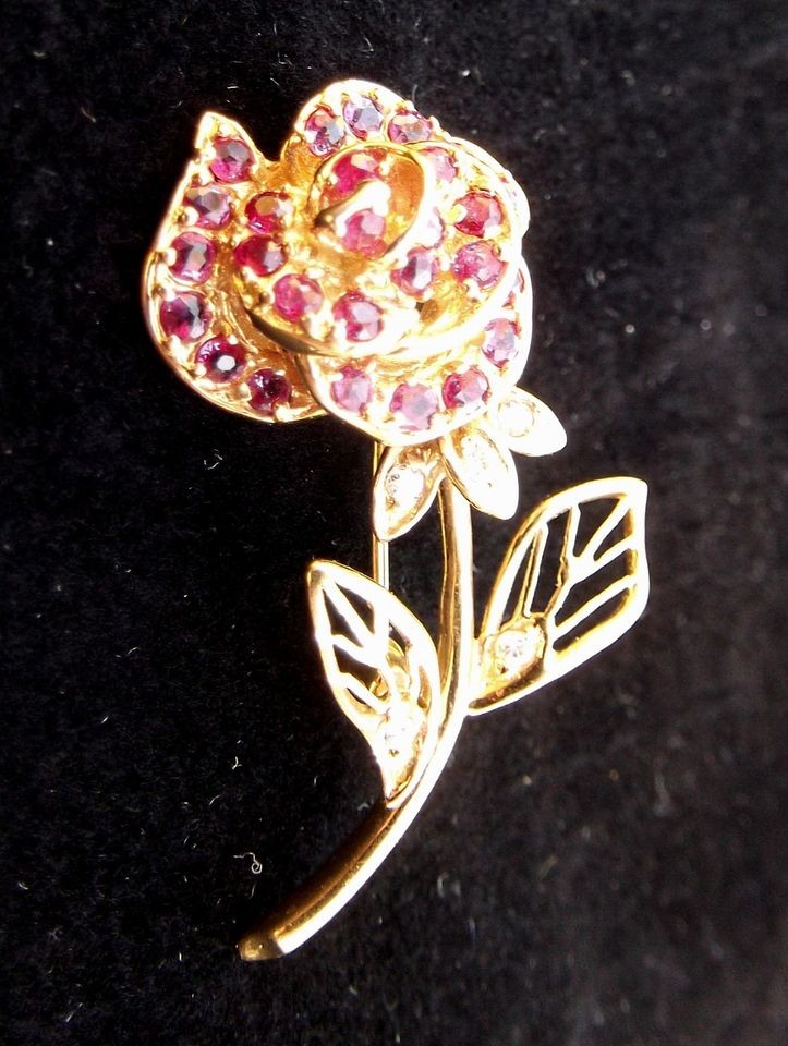 VINTAGE GERMAN FABERGE GOLD FILAGREE PIN BROOCH PURPLE CABACHON 