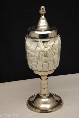 ABSINTHE SUGAR HOLDER with 100 Sugar Cubes, Metal & Glass, URN 