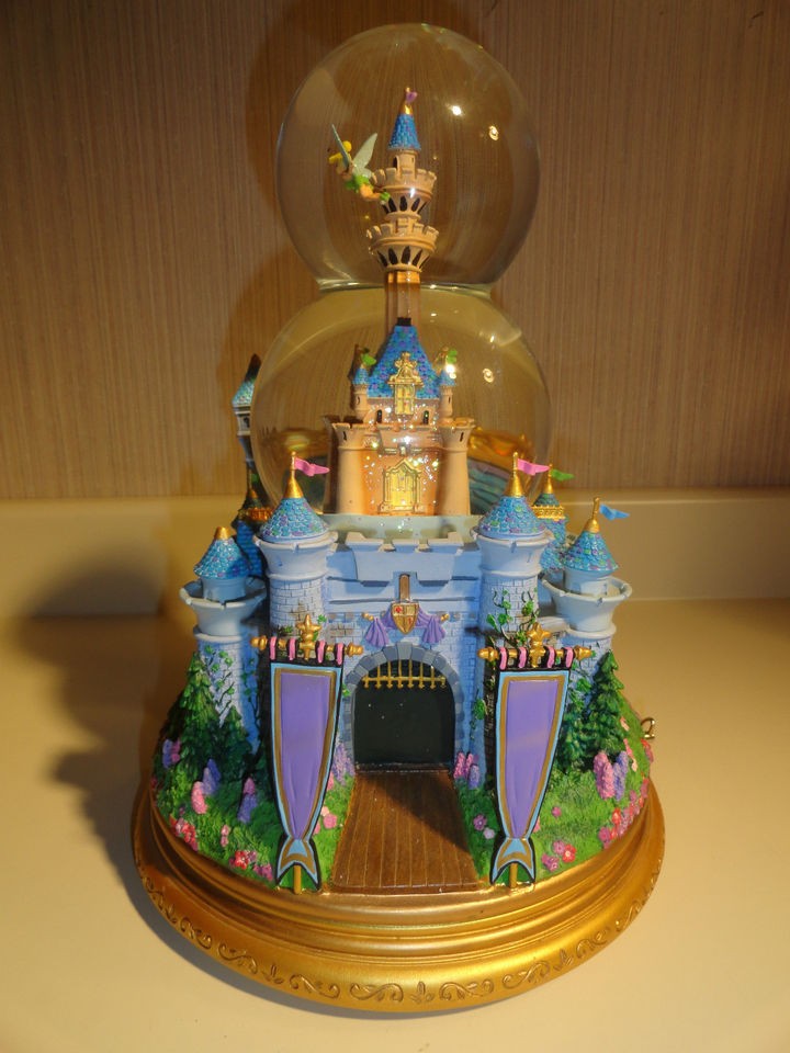 DISNEY TINKERBELL CASTLE MUSICAL SNOW GLOBE