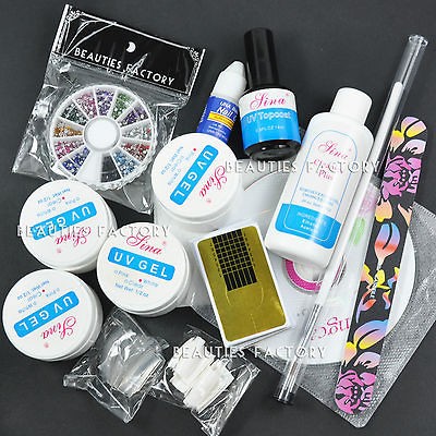 PRO UV GEL NAIL ART KIT + RHINESTONE GLUE GIFT SET #53