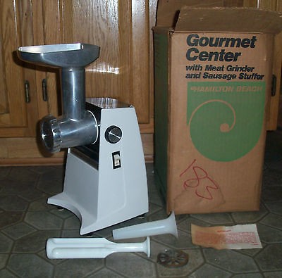 HAMILTON BEACH GOURMET CENTER MEAT GRINDER & SAUSAGE STUFFER MODEL 