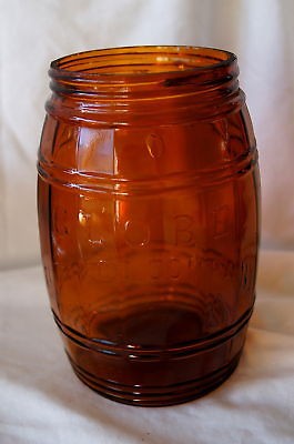 Globe Tobacco Jar, Pat. 1882, Amber Glass Barrel