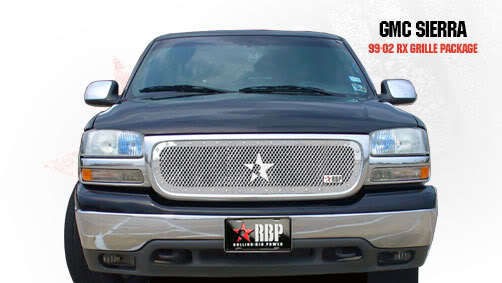 RBP RX Series Studded Frame Main Grille CHROME ​99 02 GMC Sierra