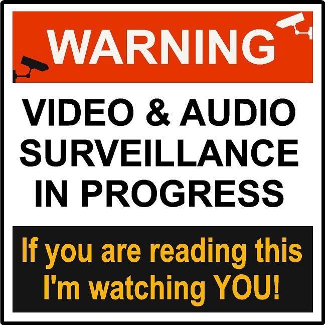 WARNING VIDEO & AUDIO SURVEILLANCE SIGN Peel & stick decal FOR 