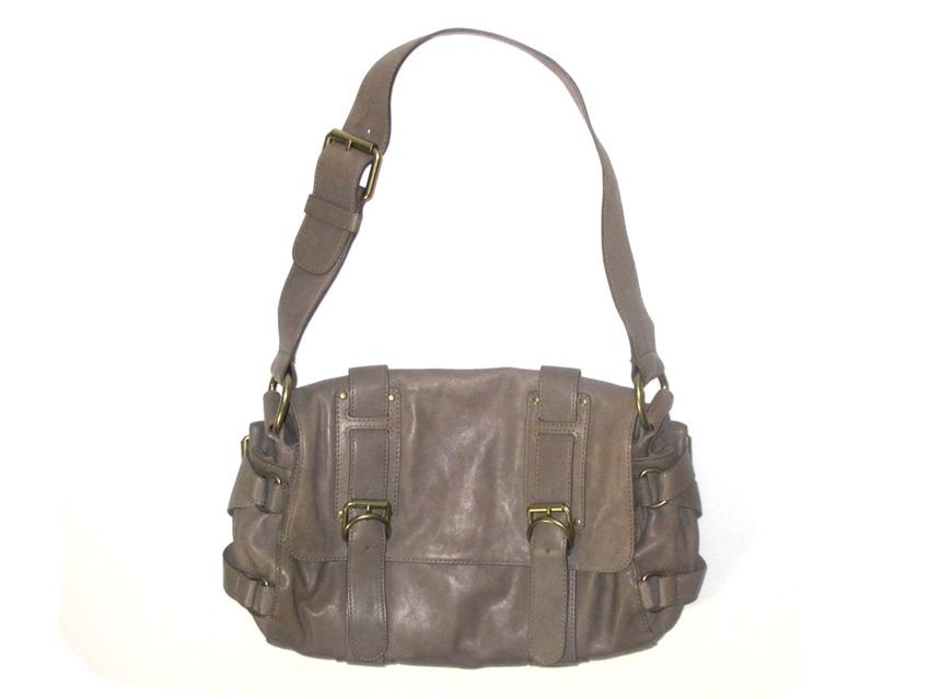 kooba gray/taupe soft supple leather gretchen bag