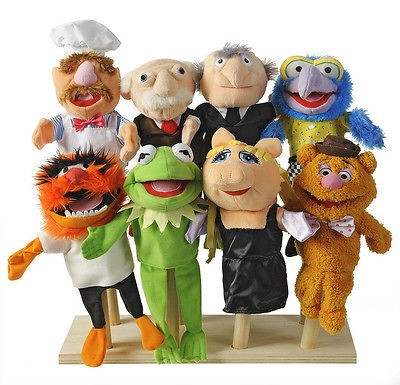 set of 8 hand puppets from the muppets show / sesame street / disney 