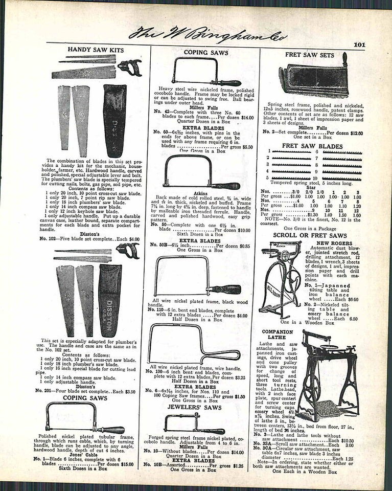   New Rogers Scroll Fret Saws Foot Power Lathe Goodell ORIGINAL ADVERT