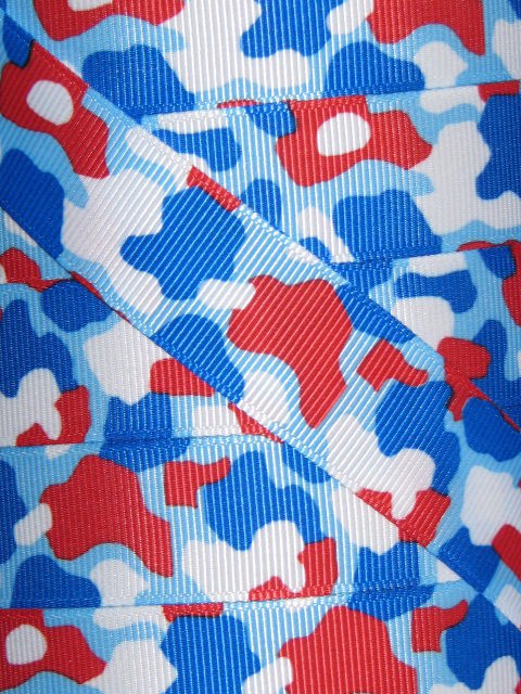 yds 7/8 Patriotic Camouflage Grosgrain Ribbon Camo