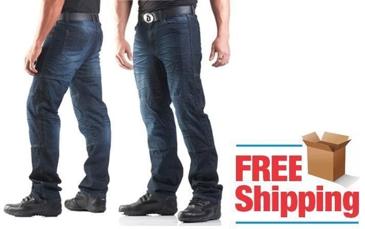 DRAYKO DRAGGIN DRIFT CE APPROVED KEVLAR MOTORCYCLE JEANS WASHED 