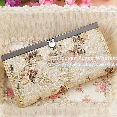 New 5 Colors Glitter Thin Light Women Clutch Wallet Long Lady Purse 