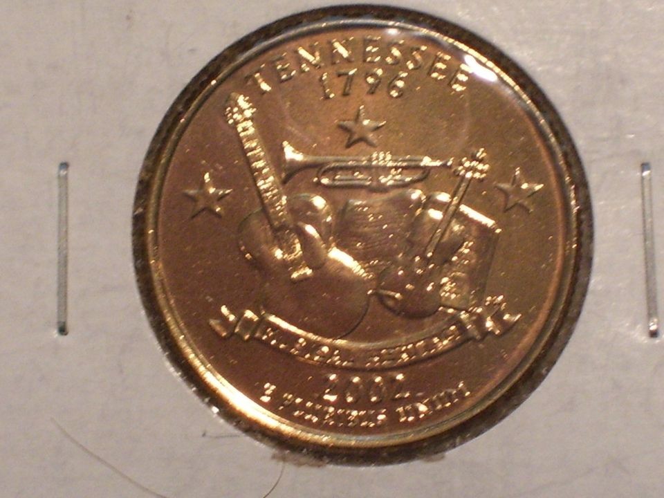 US 2002 D TENNESSEE GOLD PLATED STATE QUARTER, UNC