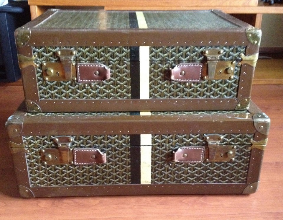 Authentic vintage Goyard steamer trunks