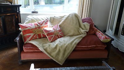 Antique Double Cane French Bergere Sofa Settee