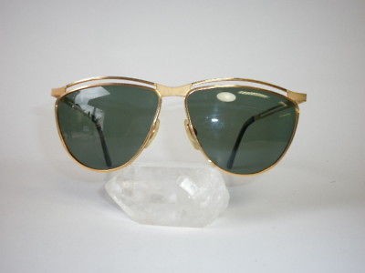 Vtg. golden POLAROID sunglasses w. green lenses H12 P