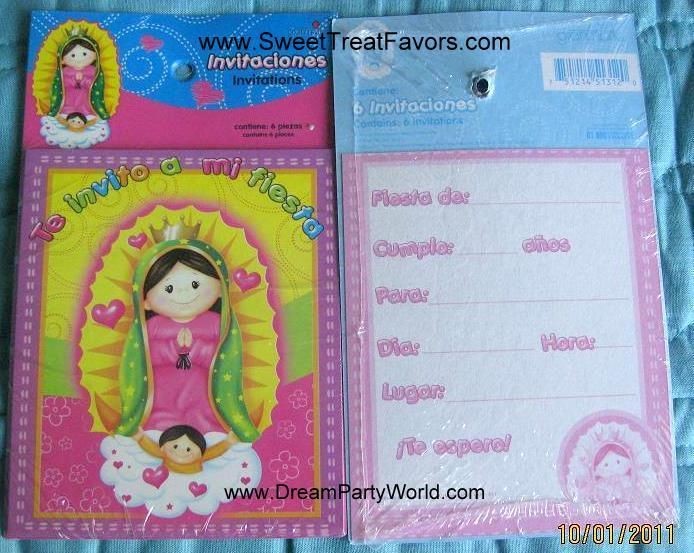 VIRGENCITA GUADALUPE Party Baptism FAVOR Birthday INVITATIONS x18 