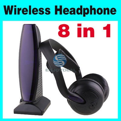 New 8 in 1 Wireless Headphone Earphone for PC  MP4 TV CD FM Radio