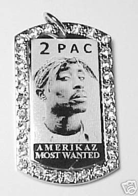 TUPAC 2PAC ICED Charm Dog Tag DogTag + FREE Chain 38