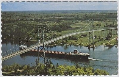 1000 ISLANDS   Laker Going under American Span of International Bridge