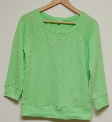 NWT JCREW SUMMERLIGHT TERRY PULLOVER WOMEN SWEATSHIRT SIZE XS in GREEN