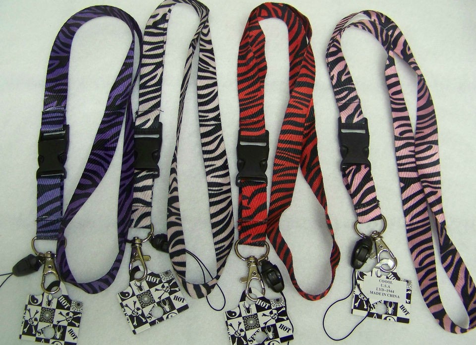 Zebra Lanyard Keychain ID Badge Holder FAST SHIPPING Goth Punk