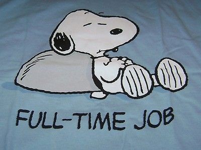 THE PEANUTS SNOOPY FULL TIME JOB T SHIRT L LARGE NEW LICENSED TEE