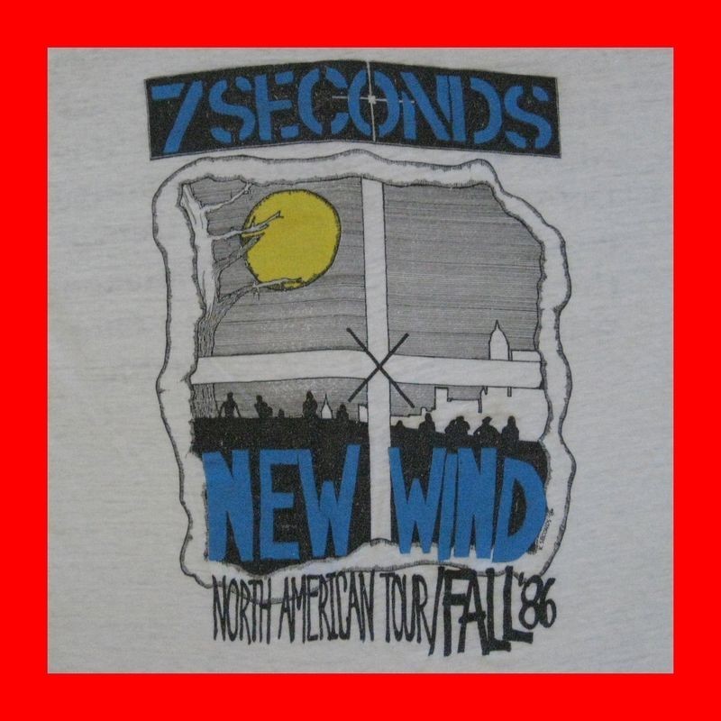 Vtg 7 SECONDS 1986 TOUR T SHIRT concert minor threat OG