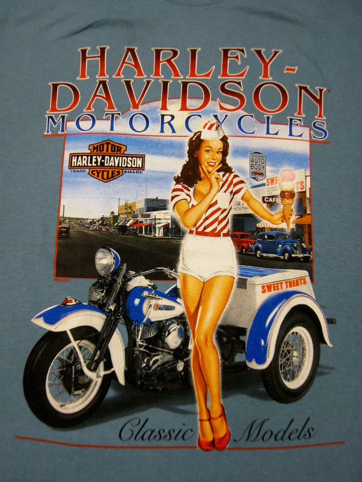 nwt Mens HARLEY DAVIDSON ** Ice Cream PIN UP Servicar Trike** T SHIRT