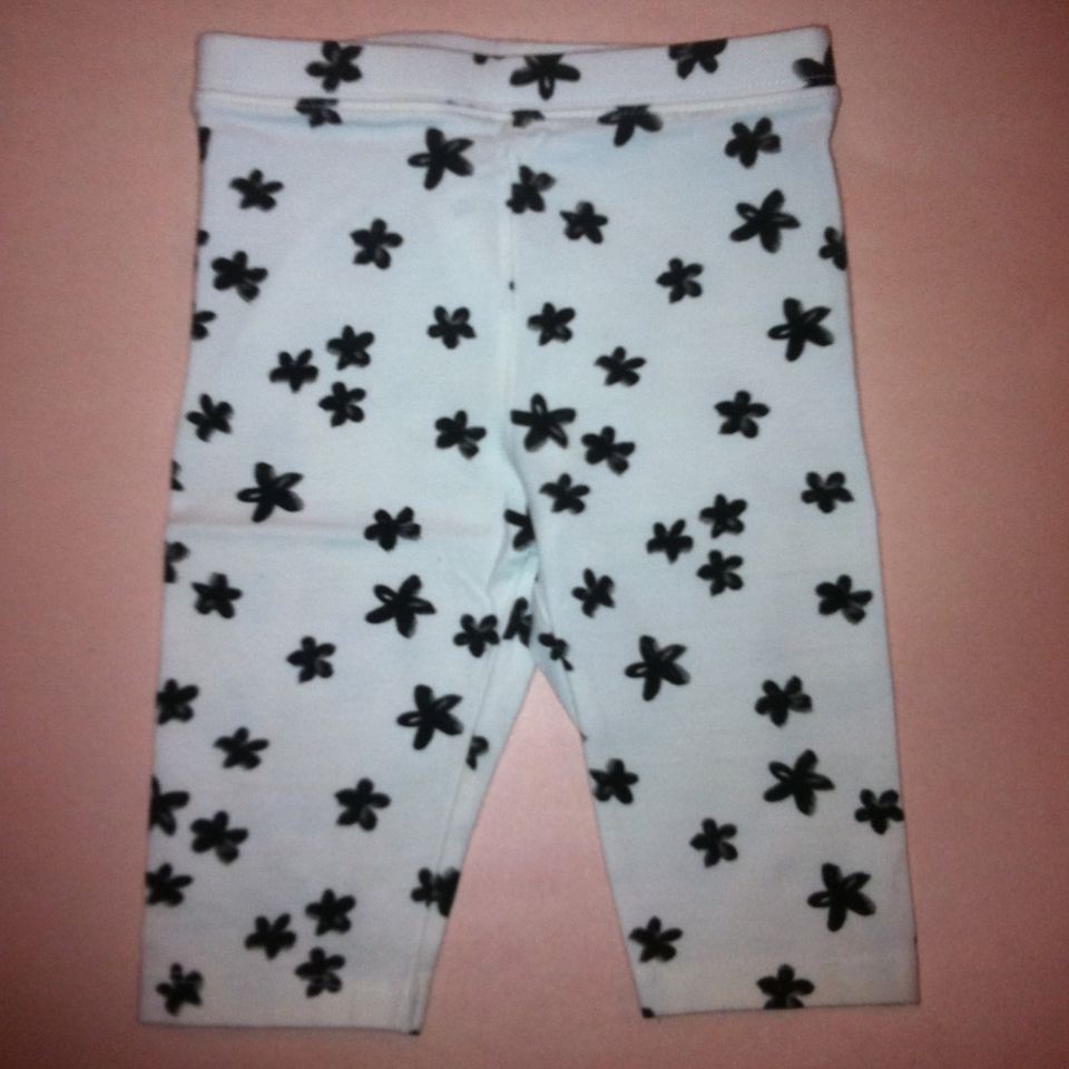 GAP EUC Havana Black Flower White Leggings Toddler Girl Summer 2T