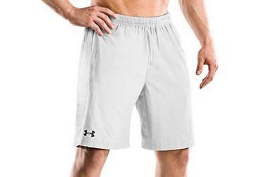   Men Under Armour Classic Woven Heatgear White Tennis Shorts L MSR $40