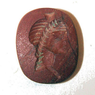 Roman Style red stone Intaglio ring stone with emperor