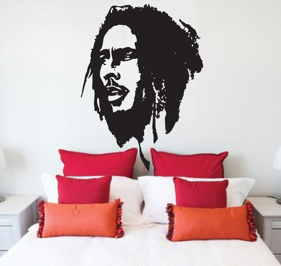 BOB MARLEY FACE VINYL WALL DECAL HOME DECOR STICKER FOR LIVING ROOM 