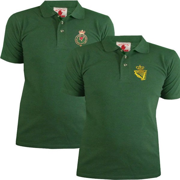   Polo Shirt Mens Ulster Defence Regiment Forest Green Sizes S to 3XL