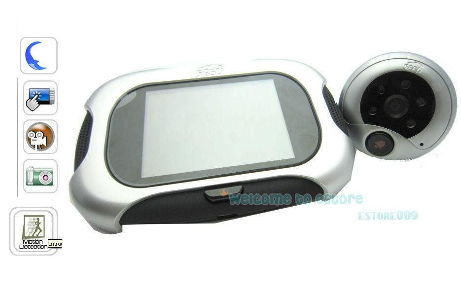 Touch Screen Digital Peephole Door Viewer Doorbell IR Camera DVR 